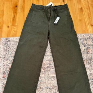 Avara dark green denim patch pockets wide leg (Just Black Denim)